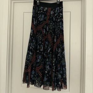 Wilfred Black and Blue Floral Maxi Skirt